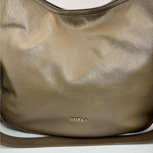 Furla Dark Taupe Leather Italian Hobo Bag - LIKE NEW - Picture 6 of 8